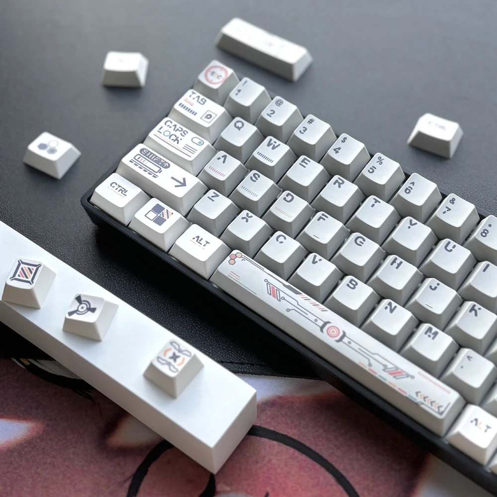 95 Keys Cherry Profile Cute Future Keycaps PBT Graffiti Keycap Gaming Mechanical Keyboard Key Caps for GMK67 GMK87 Custom Keycap