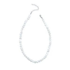 Baroque Pearl Necklace for Women Simple Fashion Collarbone Chain White Choker Necklaces Wedding Jewelry 10 best sales white pearl - №4