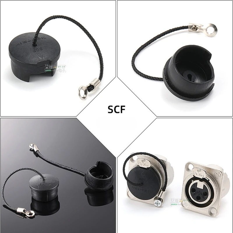 

Neutrik XLR Male/Female Receptacle Water Dust Protection Cover With Rope Cord SCM Chassis Connectors Cap for XLR D A B Series