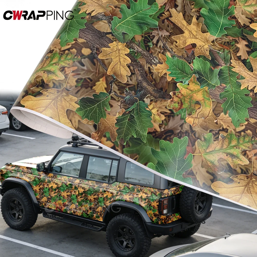 Blatt-Tarnfolie für Autokarosserie-Folien Fahrzeugdekoration Wrap-Folie Auto-Tuning Zubehör Auto Motorrad Aufkleber Tönung
