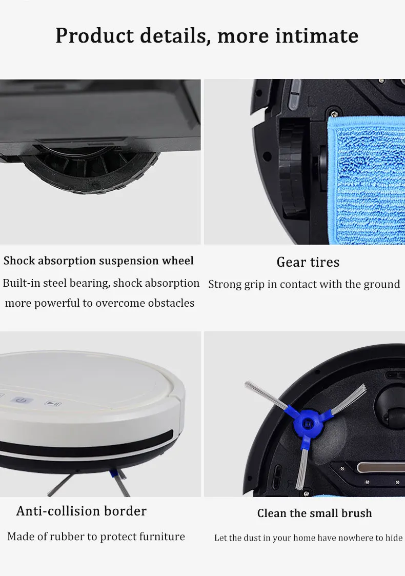 Aspiradora de limpieza tres en uno con recarga automática, Robot inteligente con aplicación, barredora doméstica