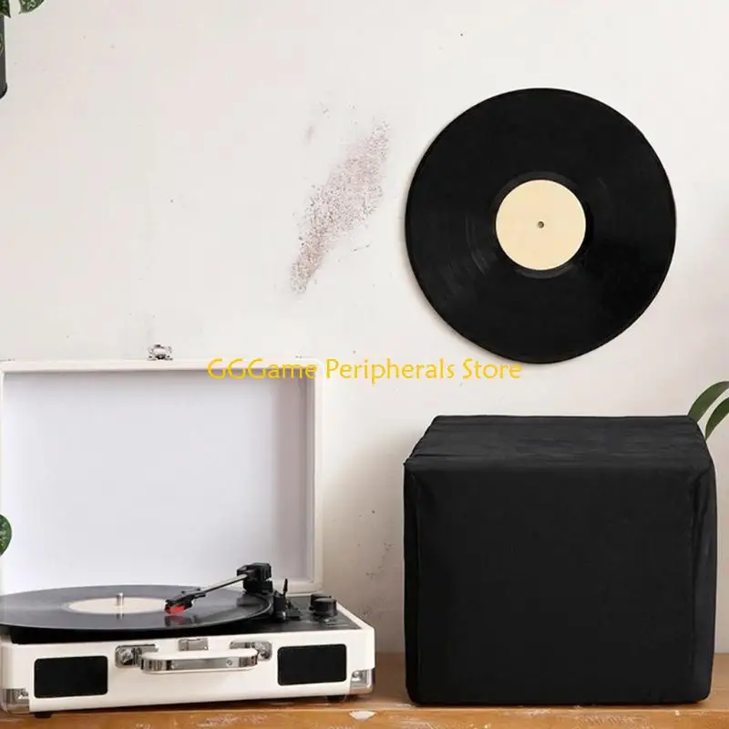 

U55B Washable Stretchy Record Protectors Record Cover Spandex Texture for 12inch LPs with Bottom Elastic Closure