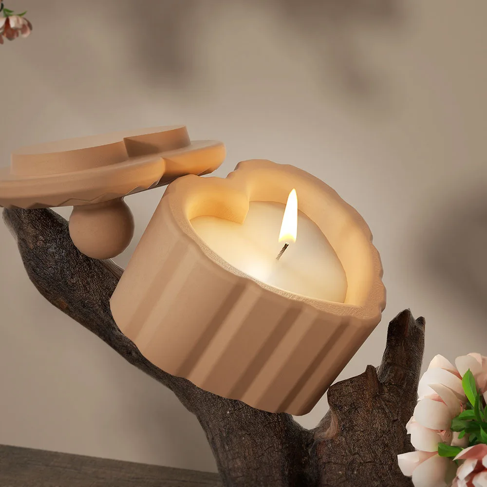Striscia di forma d'amore Stampi per candeliere Tazza di candela Barattolo di stoccaggio Stampo in silicone Aromaterapia fai da te Creazione di gesso Stampo in resina Decorazioni per la casa