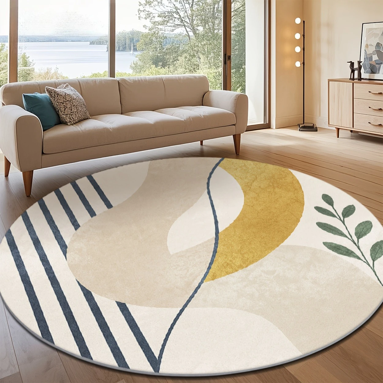 Black White Swirl Optical Illusion Round Rug  Vortex Geometric Circular Mat Non Slip Soft Floor Carpet for Office Desk Bedroom