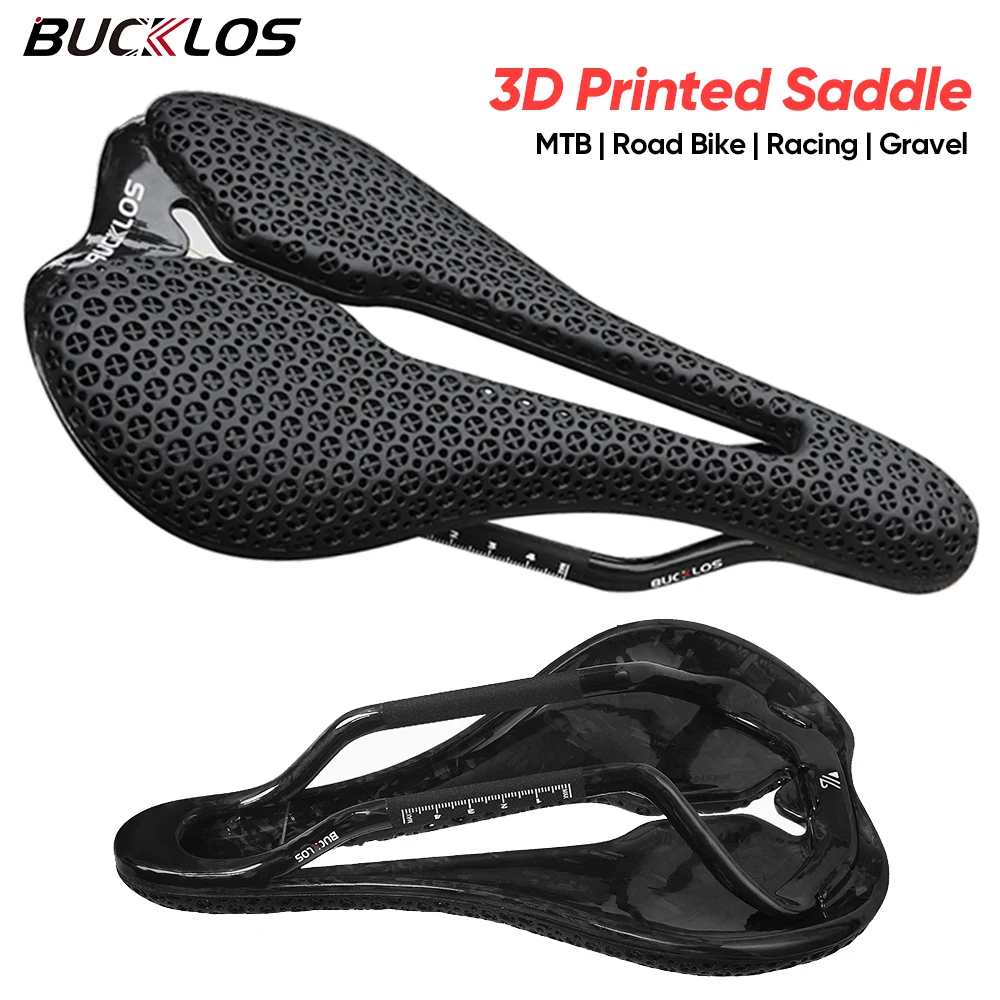 

BUCKLOS MTB Saddle 3D Printed Carbon Bike Seat Cushion Ultralight Hollow Road Racing Bicycle Saddle Chair Ultralight Cycle Part