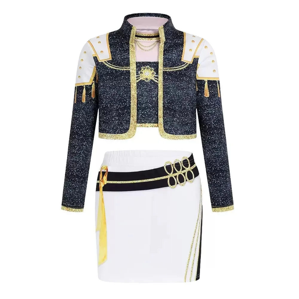 Bambini Mira Rumi Zoey Abiti da palcoscenico Cosplay Costume nero Ragazze Uniforme Festa di Halloween Giochi di ruolo Stampati Abiti eleganti