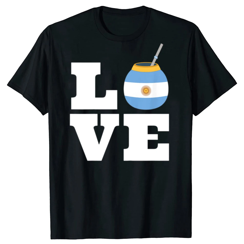 Yerba Mate Argentina Flag Argentinian Gift Argentine Pride T Shirts Graphic Cotton Short Sleeve Summer T-shirt Men Streetwear