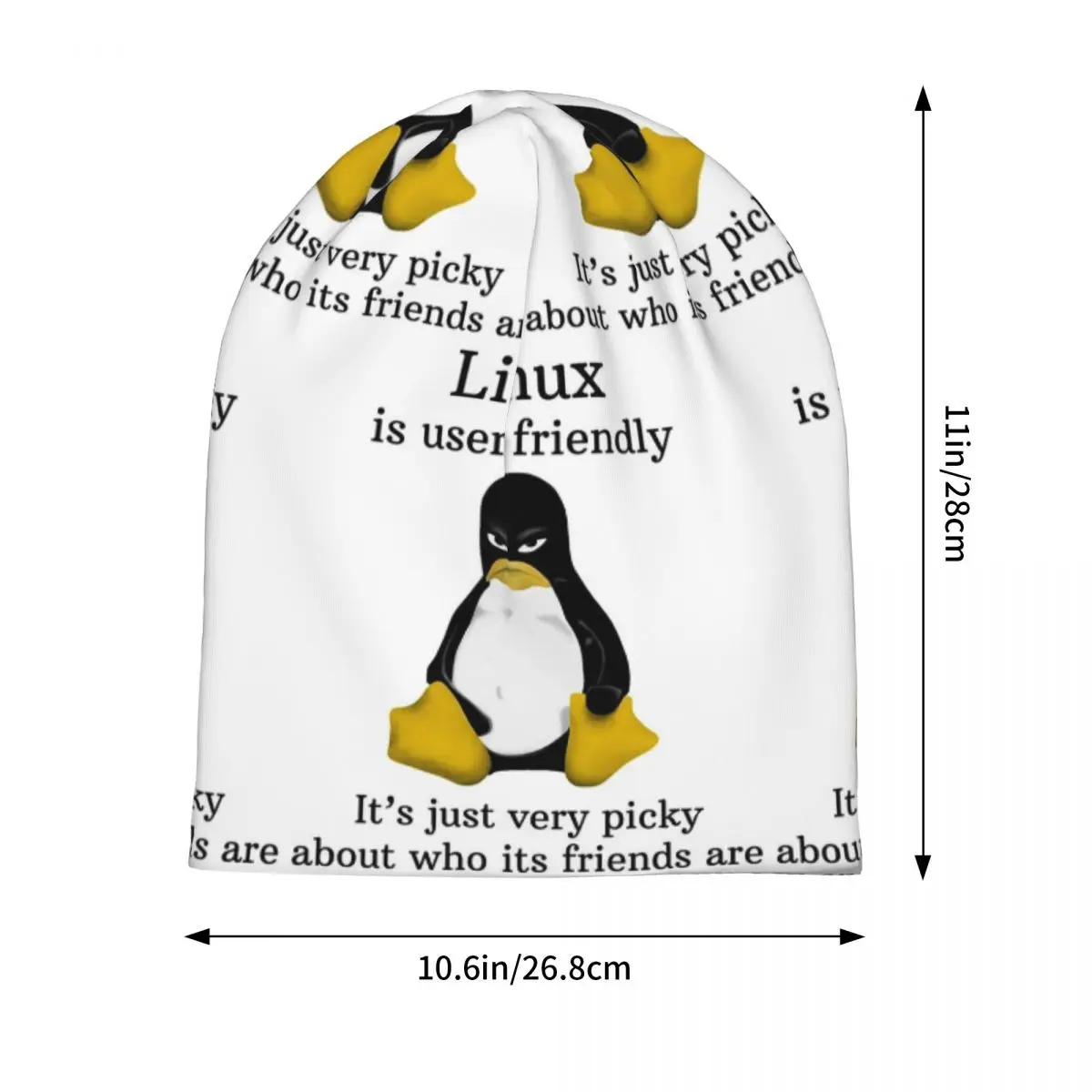 Linux Is User Friendly Its Just Very Picky Skullies Beanies Hats Warm Autumn Winter Outdoor Cap Knitted Bonnet Caps for Unisex