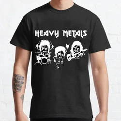 Heavy Metals Chemistry Periodic Table Rock Roll Music Physics Biology Print Men T Shirt Vintage Unisex Casual Loose T-shirt Tops