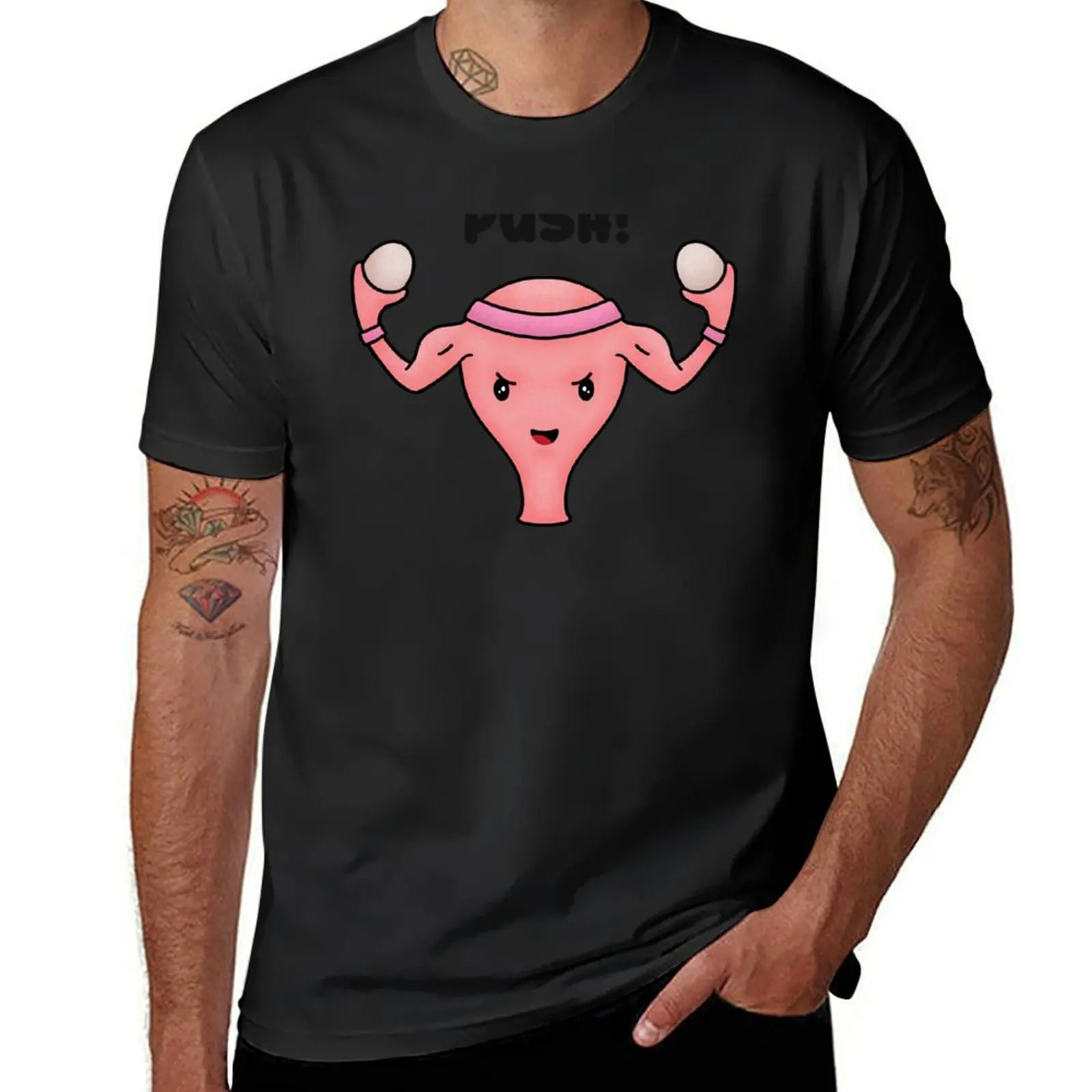 Uterus PUSH! OBGYN midwife nurse, Its a Girl T-Shirt sweat korean fashion clothes for men