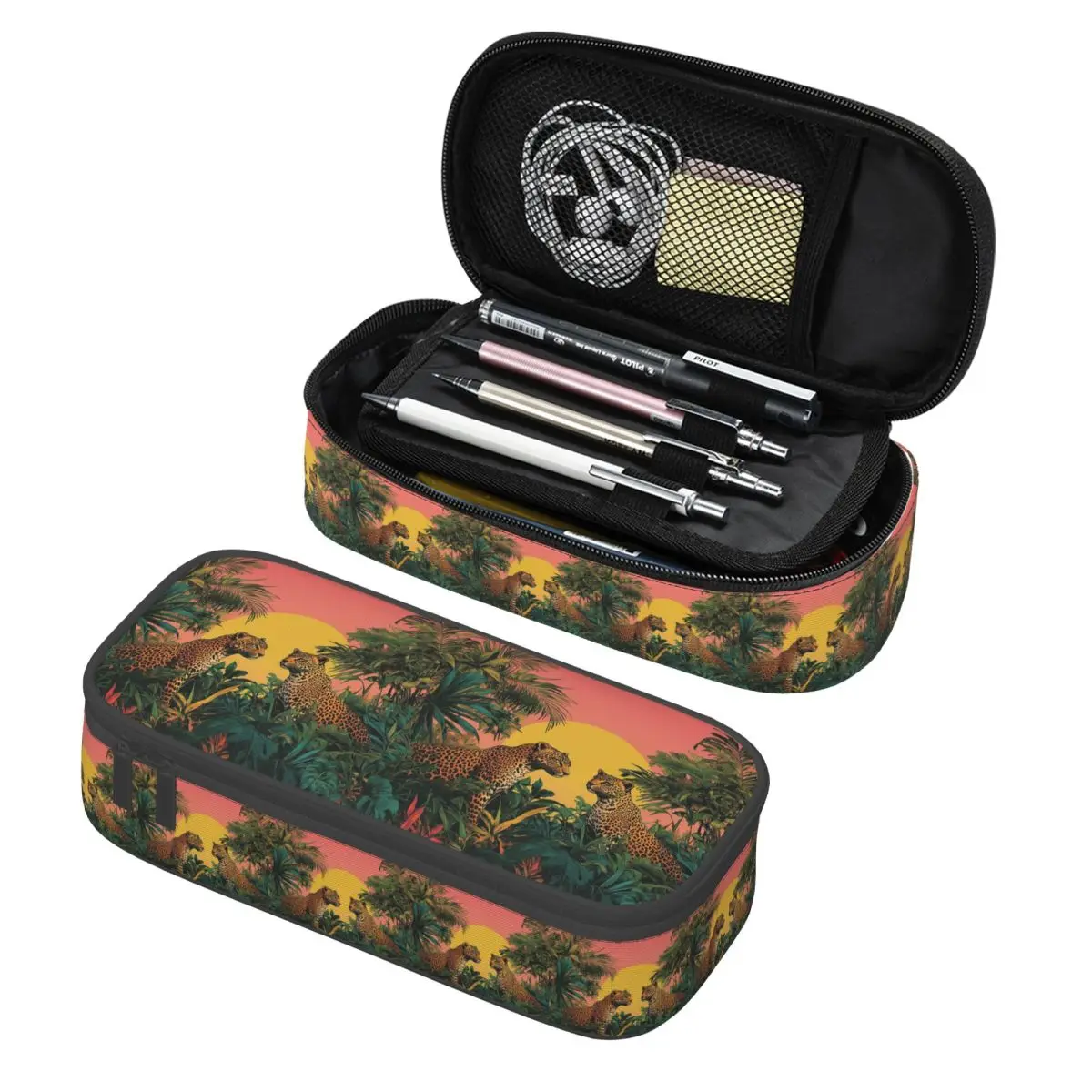 

Пеналы с дизайном «Леопардовые джунгли», органайзеры для ручек, канцелярские принадлежности, большая коробка для хранения, сумка для карандашей для детей