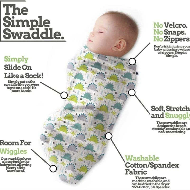 J15U 3 قطعة/المجموعة الوليد الطفل قماط كيس النوم القطن طباعة كيس النوم طفل رضيع لينة التفاف منشفة من القطن الثقيل