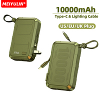 10000mAh 22.5W Power Bank With US EU UK Plug Portable USB C Cable Fast Charging External Spare Battery for iPhone Samsung Xiaomi