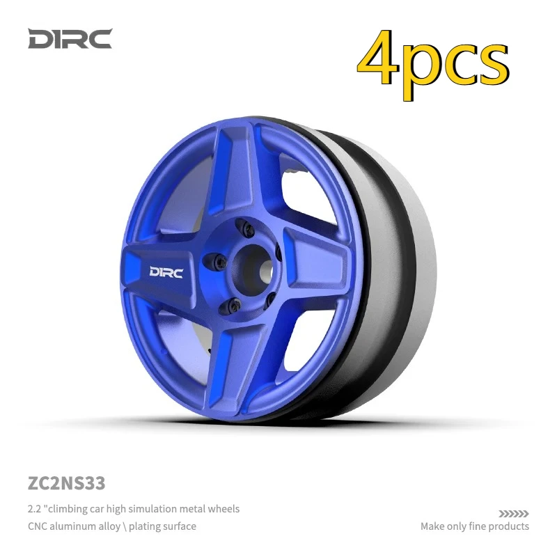 

4PCS Black Whirlwind 2.2 inch Metal Climbing Car Aluminum Alloy Electroplating Simulation Wheels TRX4 SCX10 Three Generations