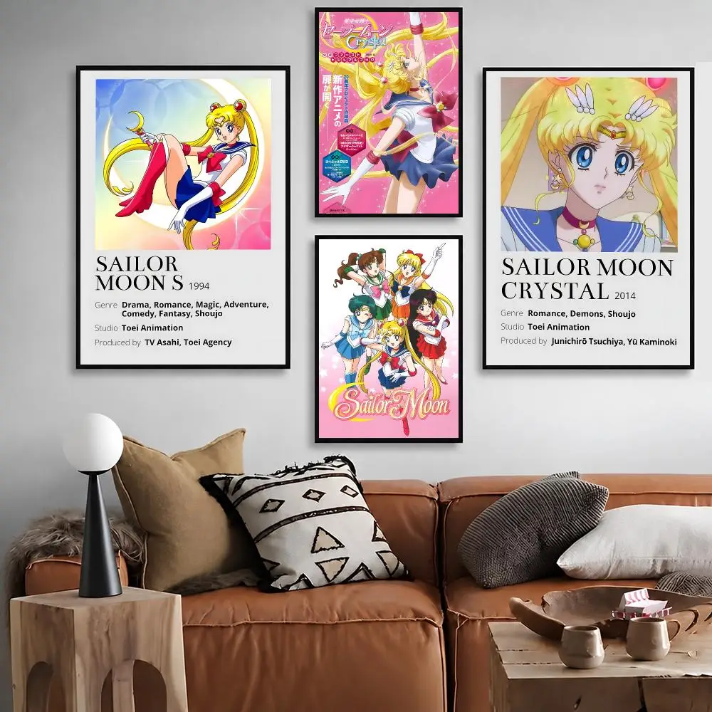 Anime Sailor Moon   Character Print Japanese Graphic Streaming Film Style Wall Artwork Bedroom Decor Poster