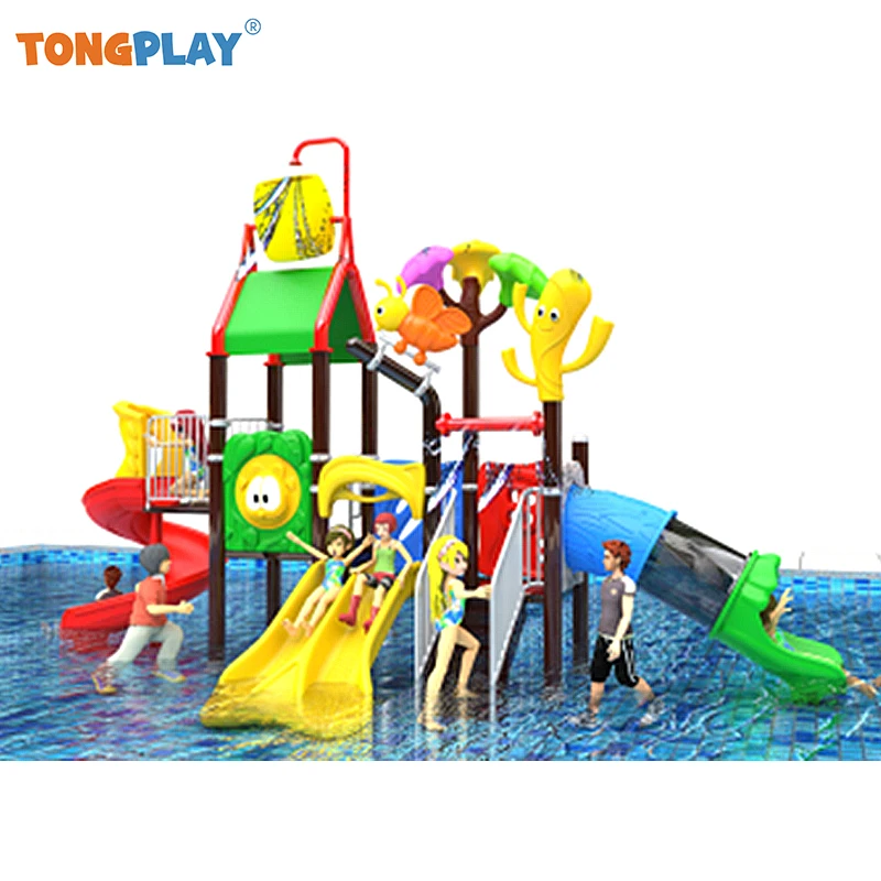 Custom Commercial Outdoor Kids Plastic Slide Amusement Park Mini Water Playground Equipment Water Park Pool Slide For Sale