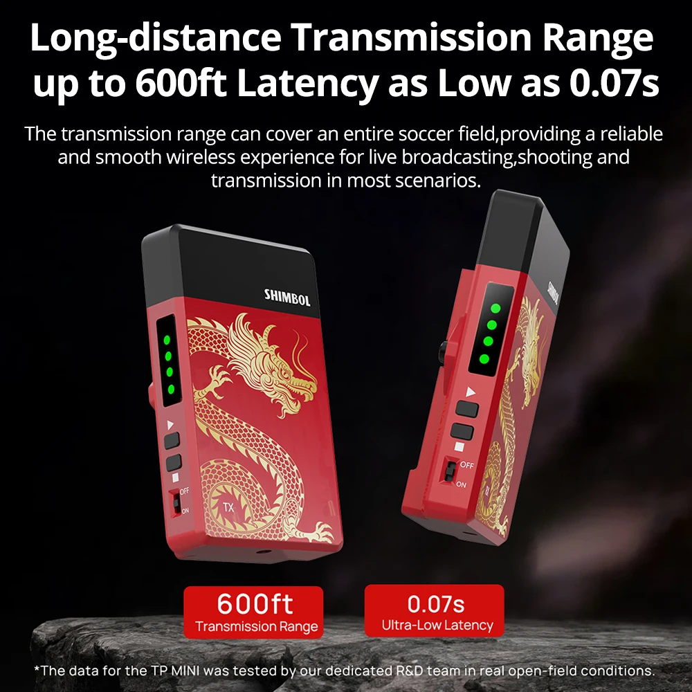 SHIMBOL TP Mini Wireless Video Transmission Receiver System 1080P HD 0.07S Low Latency HDMI Compatible up to 200M Transmission
