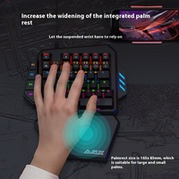 Ajazz Ak039h One Hand Wired 39 Keys Keypad Mechanical Feel Mixed Color Backlight Software Macro Drive Gaming Keyboard