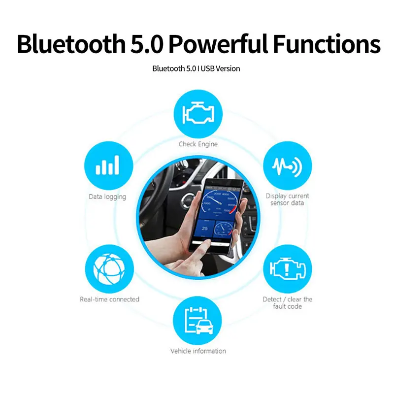 KONNWEI KW901 Bluetooth 5.0 ELM327 V1.5 OBD2 For Android/iOS OBDII Scanner ELM 327 V 1.5 Car Diagnostic Tools Code Readers