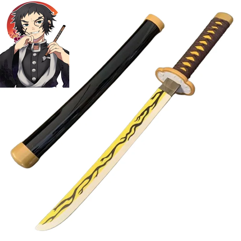 

60cm Cosplay Kaigaku Bamboo Assembled Katana Sword Role Play Kamado Tanjiro Weapon 24inch Model