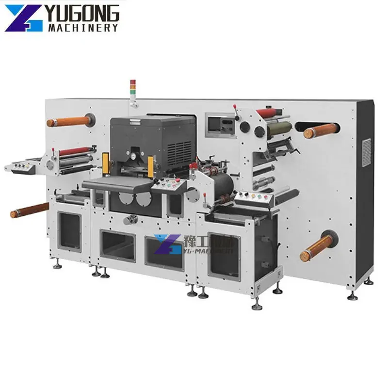 Automatic Roll to Roll Adhesive Label Flat Bed Die Cutter Die Cutting Machine Printing Slotting and die cutting machine