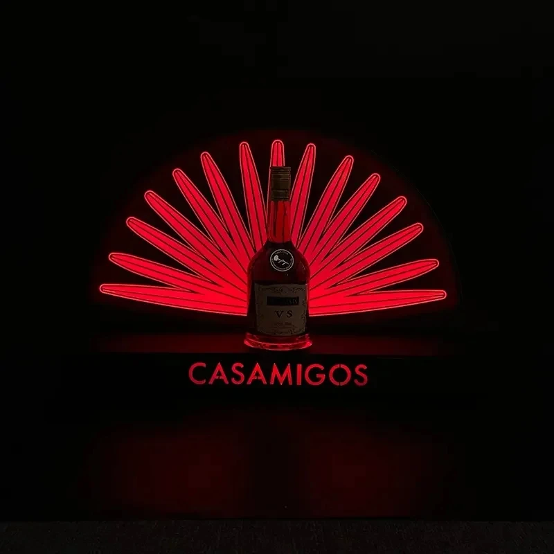 Acrylic Bottle Service Presenter Led Liquor Bottle Display Shelf Rack Casamigos Vip Bottle Presenter for Nightclub Bar