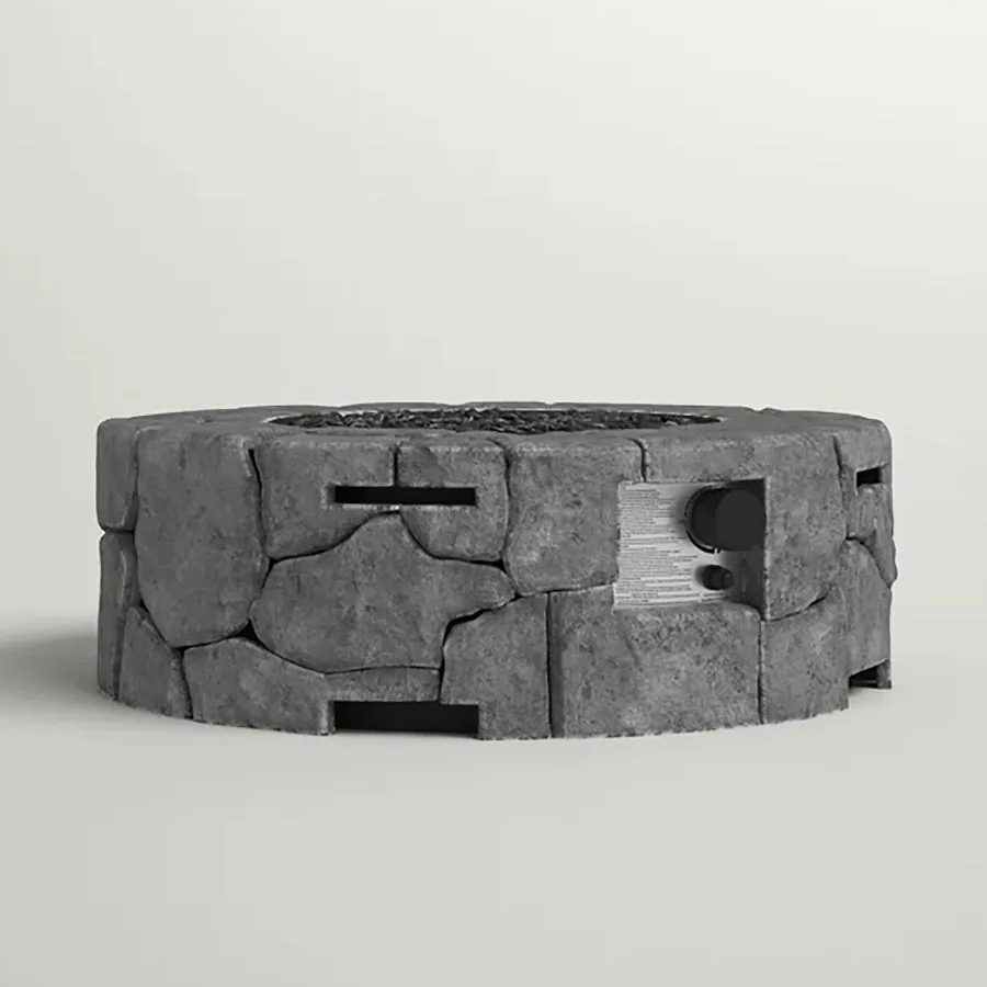 

9'' H x 28'' W Fiber Reinforced Concrete Outdoor Fire pit Stone Gray CM1021