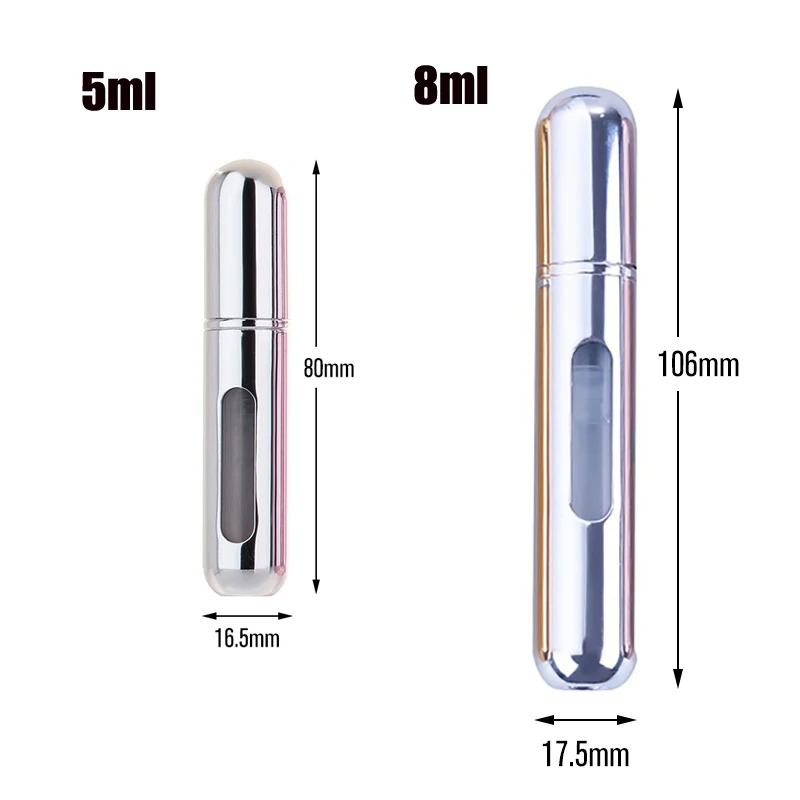 충전식 스프레이 향수 병, 향수 리필 병, 여행용 용기, 5ml, 8ml