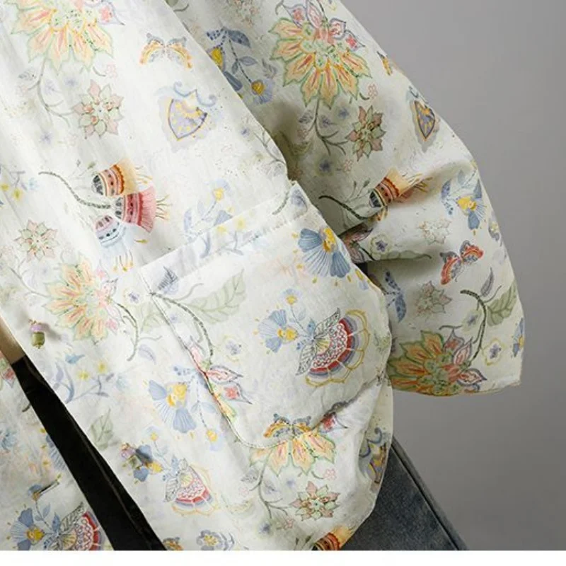 سترة مزدوجة الجوانب على الطراز الصيني مطبوعة متباينة، معطف شتوي دافئ من القطن ملابس خارجية أنيقة للنساء w1471 #6