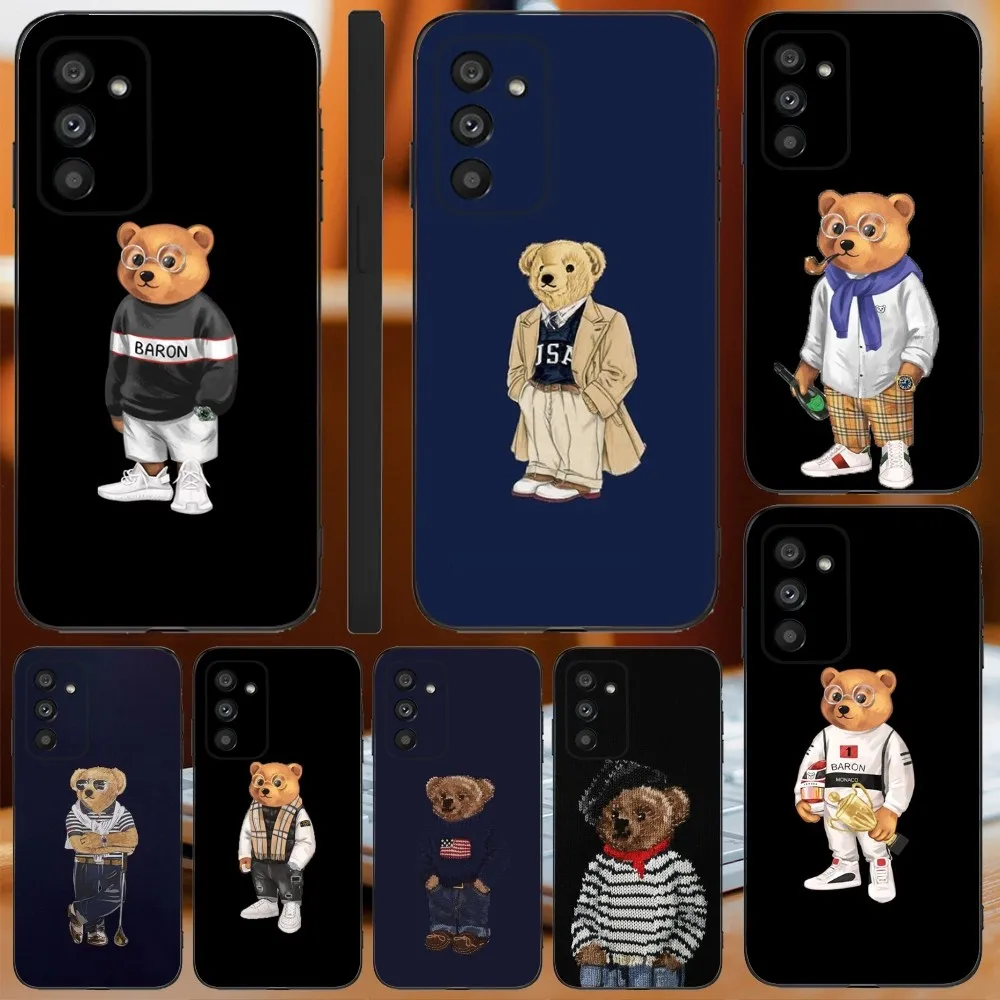 B-Baron F-Filou Bear Fashion Phone Case For Samsung Galaxy A13,A21s,A22,A31,A32,A52,A53,A71,A80,A91 Soft Black Cover