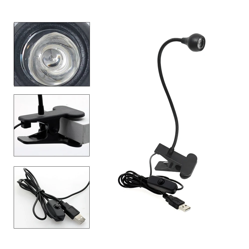 USB Power Supply Desk Lamp with Clip Holder Rechargeable USB Led Table Lamp Flexible Foldable Eye Protection Reading Book Lights