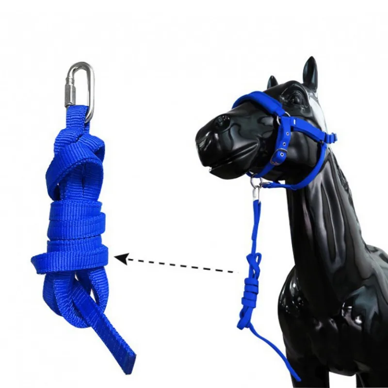 Image 4: Corde de plomb pour chevaux avec licous de course à grand crochet en fer argenté pour équipement d'entraînement leader pour chevaux ﻿