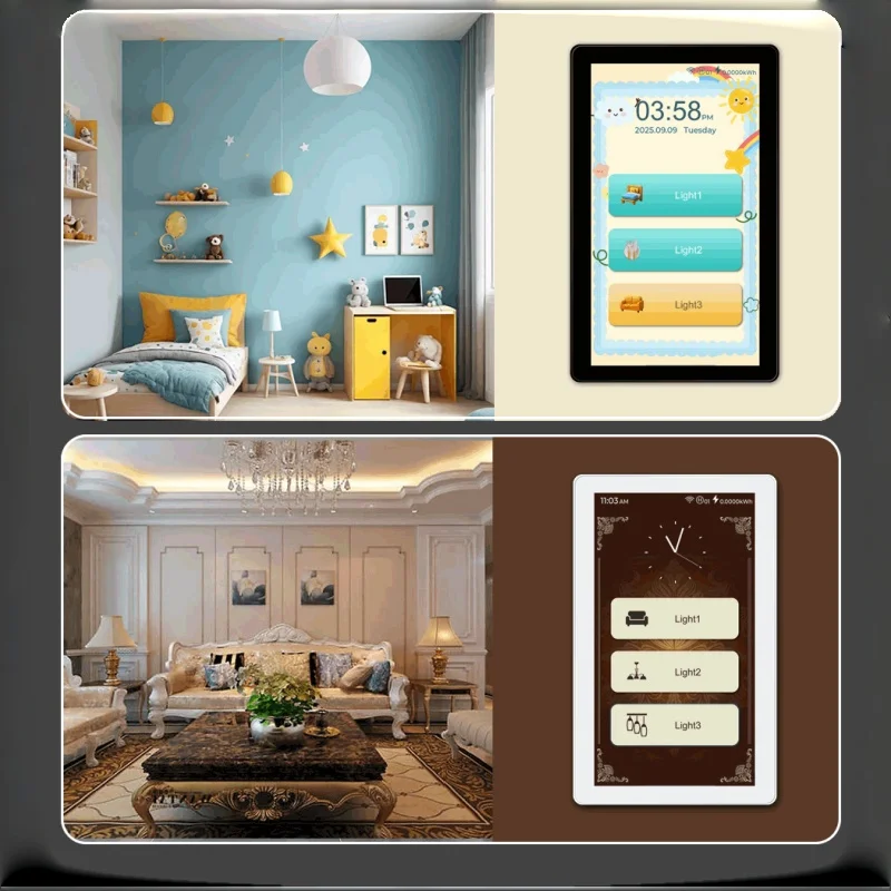 

Умный выключатель Tuya 6-в-1 с полноэкранным управлением, 1/2/3/4 канала и функцией управления шторами, 5-в-1, AC220