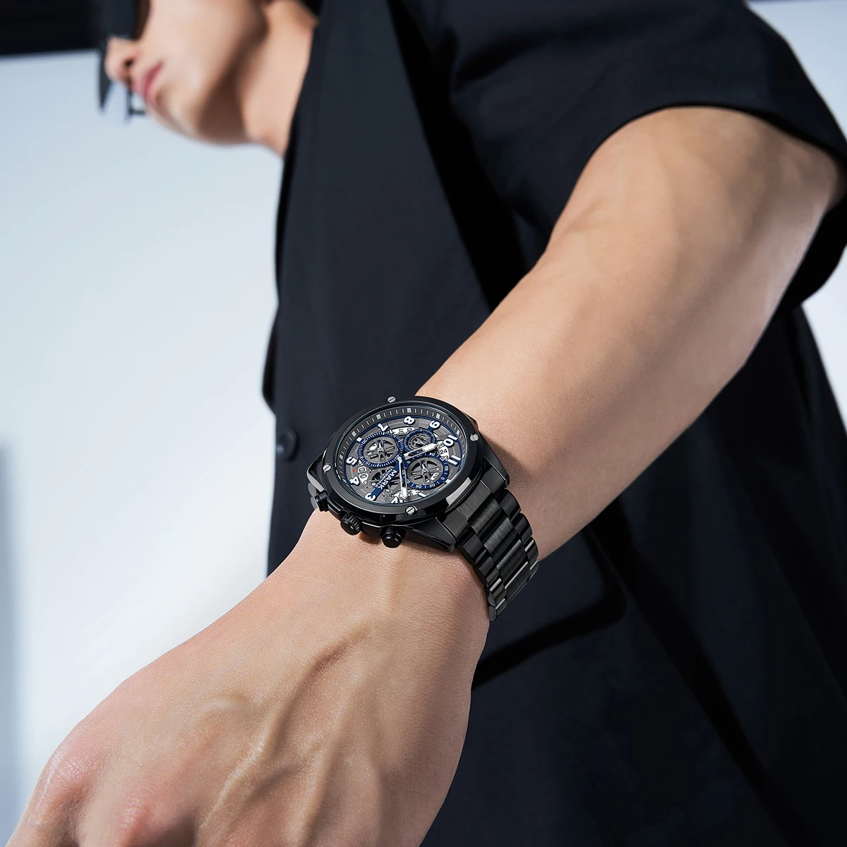 Mark Fairwhale Luxury Mens Quartz Watches Waterproof Multifunctional Chronograph Calendar for Wristwatch reloj hombre