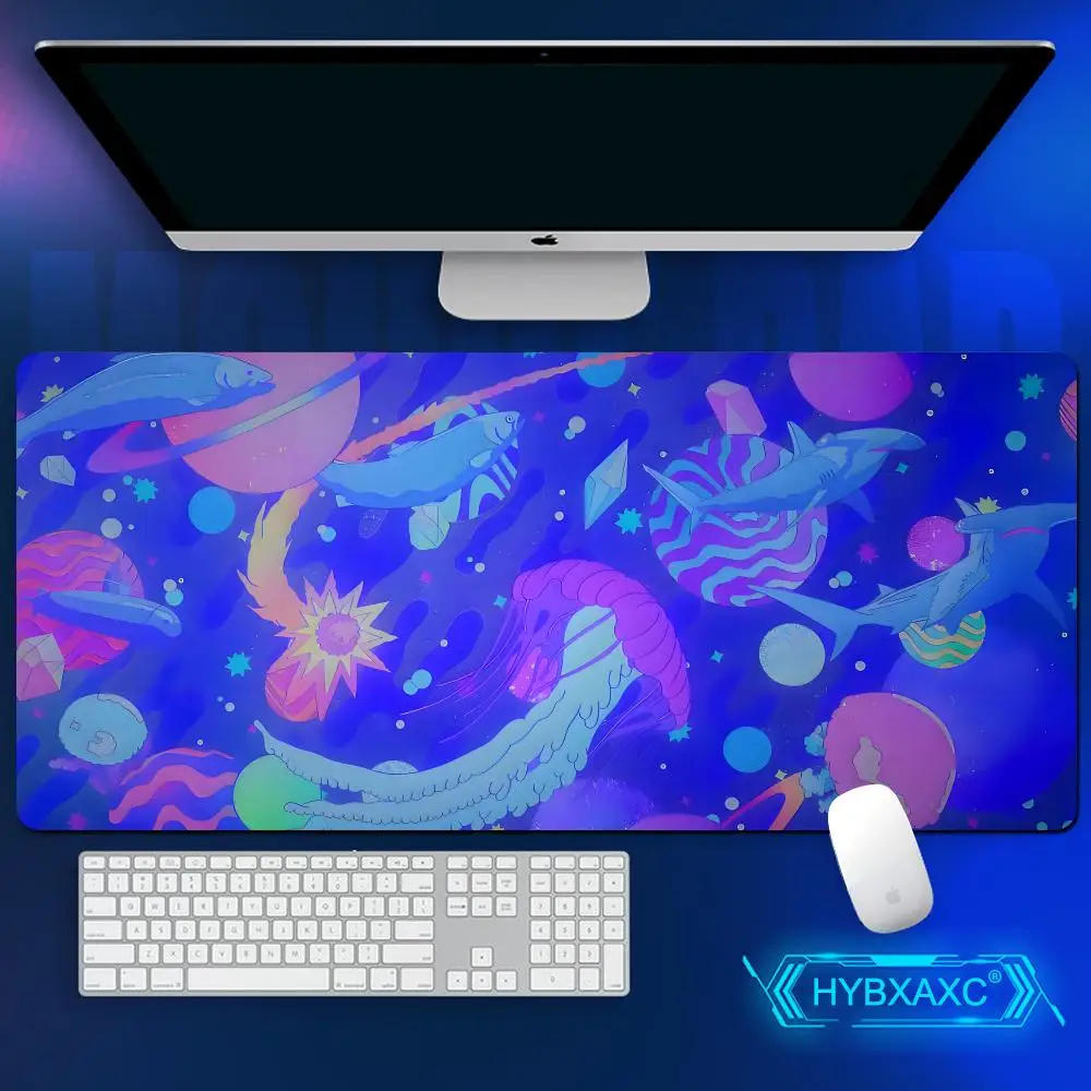 HD Printing Fish Mouse Pad Laptop Office Gaming Pad on The Table Setup Gamer Accessories Mouse Mats Mouse Carpet XL Keyboard Rug