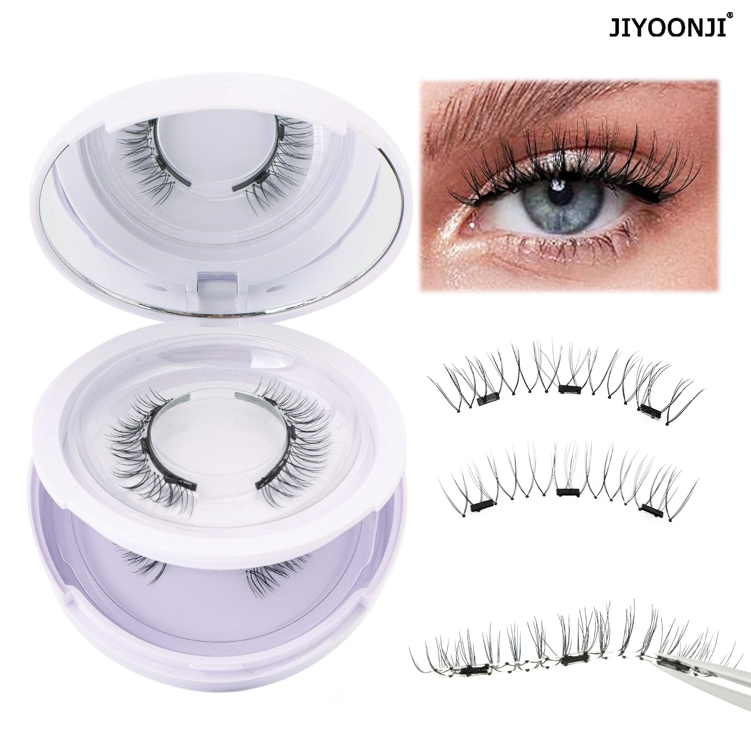 Magnetische Wimpern mit Applikator für Tägliches Tragen Wiederverwendbare Magnetwimpern Natürlicher Look Ohne Klebstoff Magnet-Wimpern Weich, Einfach Anzuwenden