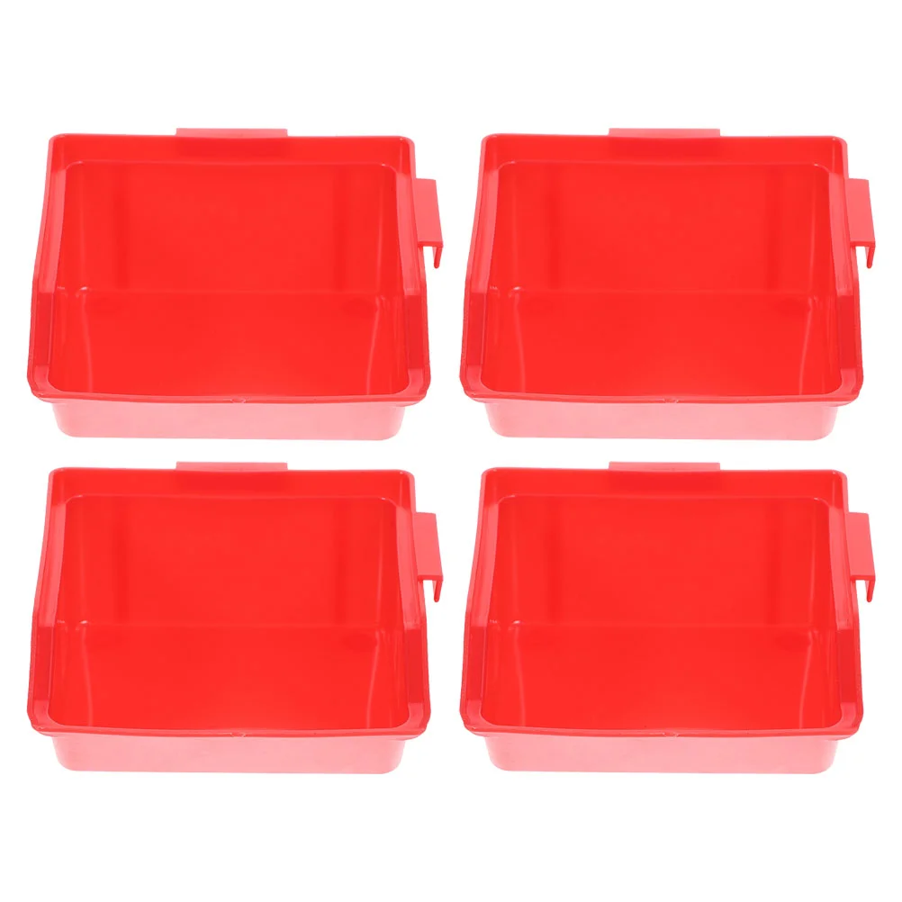 4 Pcs Warehouse Storage Box Crate Shelving Parts Organizer Abs Boxes Office Component Plastic Organization