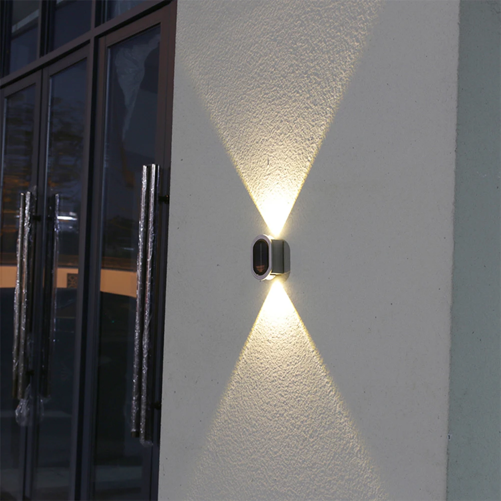 Solar LED Wall Decorative Lamp Plastic House Wall Lamp Waterproof Sensory Switch Easy Installation Adjustable for Home Garden