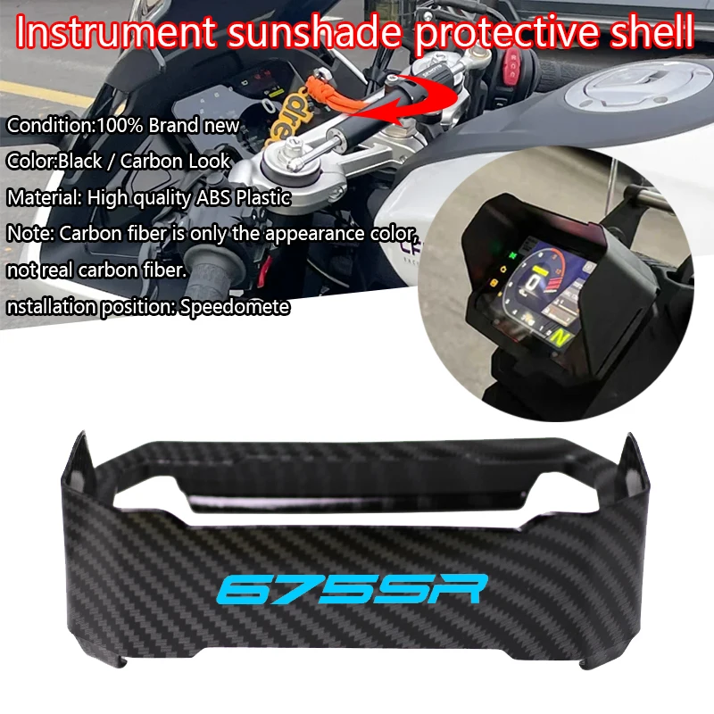 

For CFMOTO 675SR 675 SR Motorcycle Instrument Hat Sun Visor Meter Cover Guard Protector Accessories