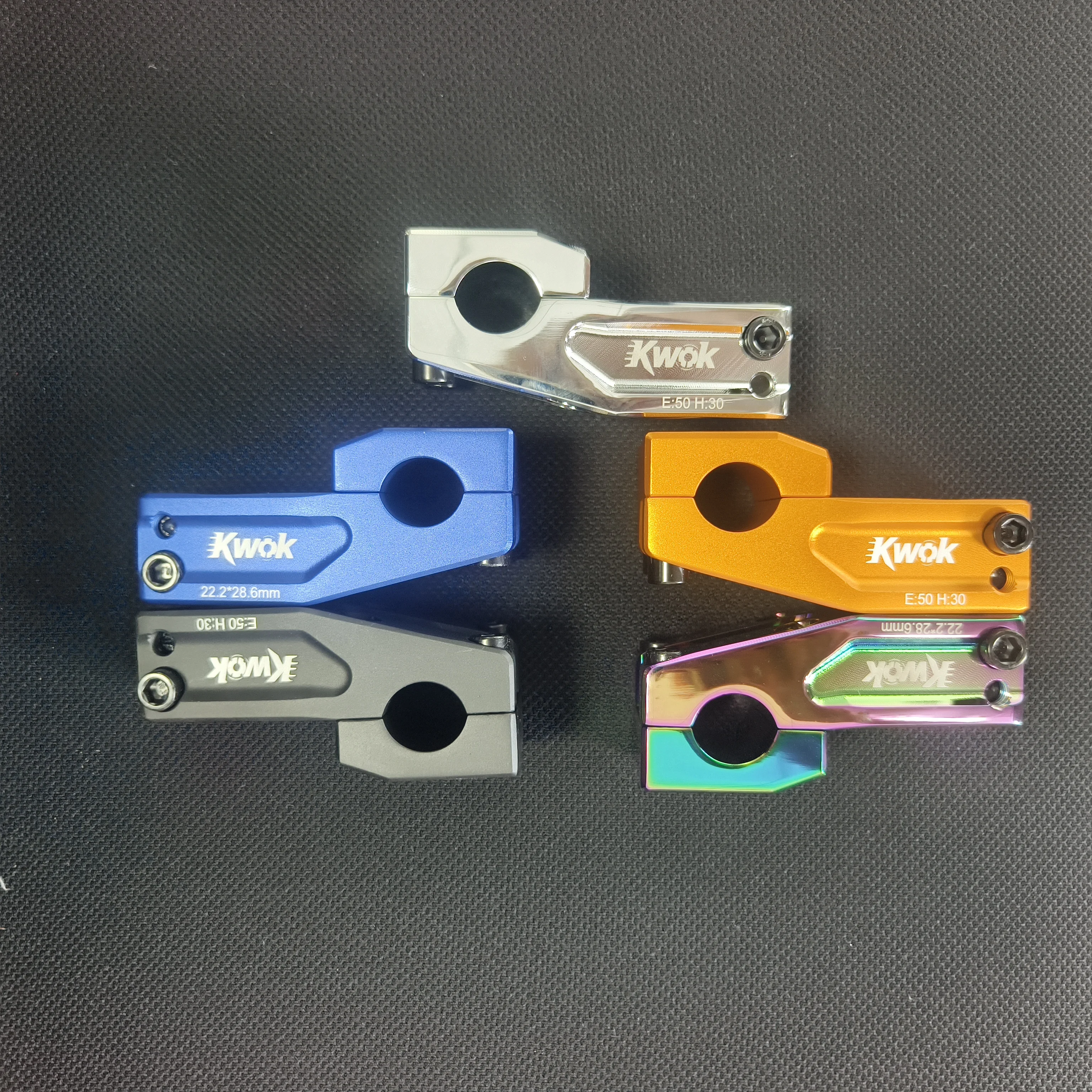 KWOK BMX Stem E50 H30 CNC Machined Aluminum Top Load Handlebar Stem, Lightweight High Strength BMX Freestyle Bike Accessories