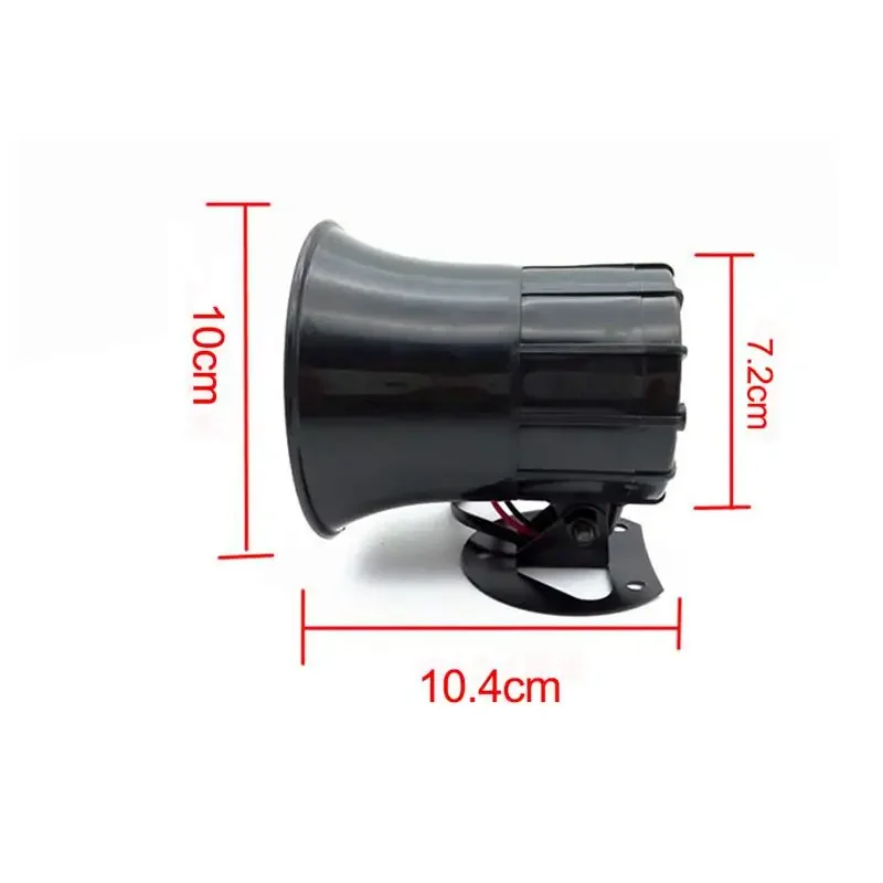 12V Loud Sound Horn Car Warning Alarm Speakers Loud 3 Tone Air Horn Megaphone Tone Car Horn  Police Siren Car Accessories