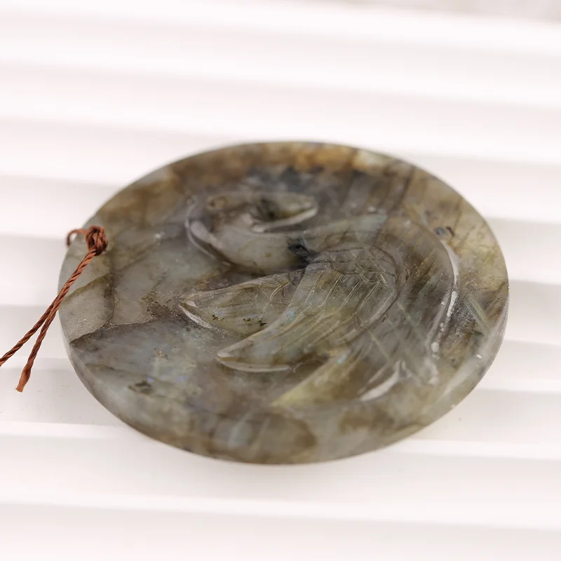 B&F Pendant for Necklace Labradorite—Fashion Handmade Natural Jewelry Charm Gift Accessories 49x5mm 22.2g