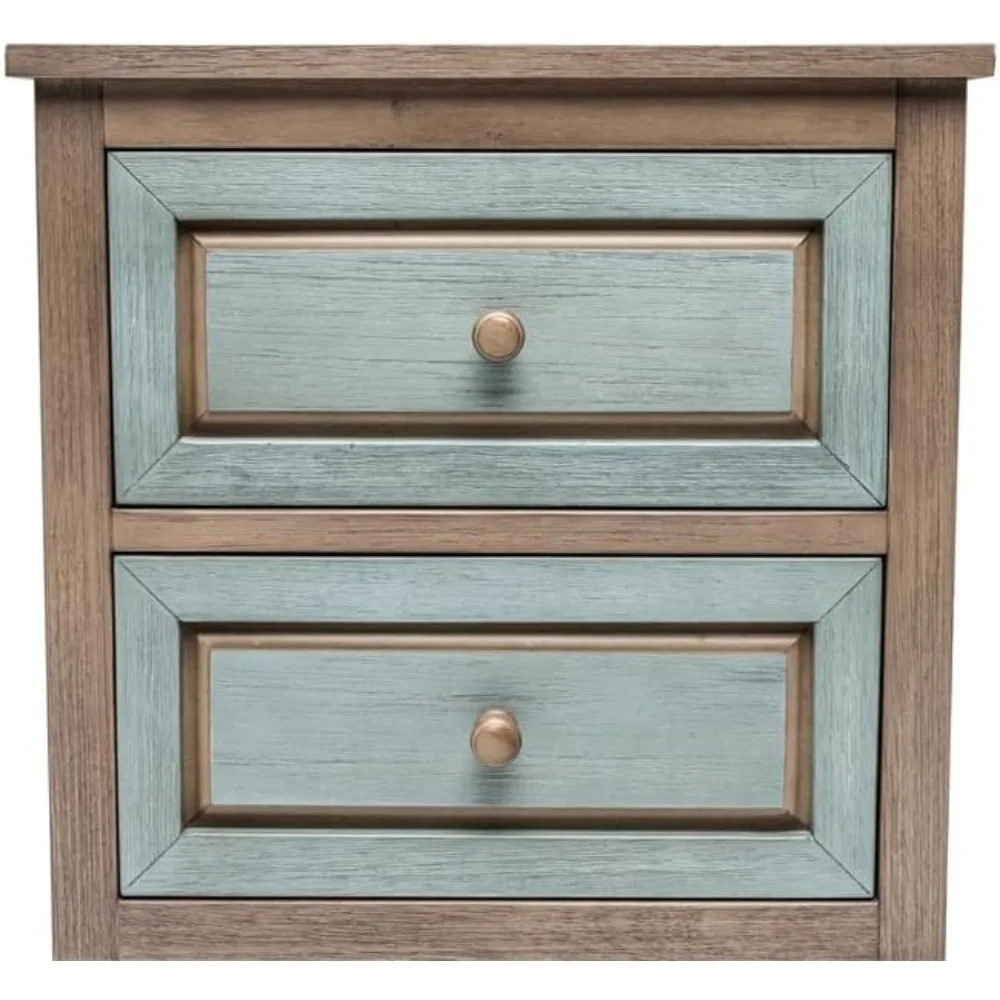 16 X 22 X 28.25 Inch Nightstand with 2 Drawers, Brushed Painted Exterior, Dovetail Joints, Modern Solid Wood Nightstand