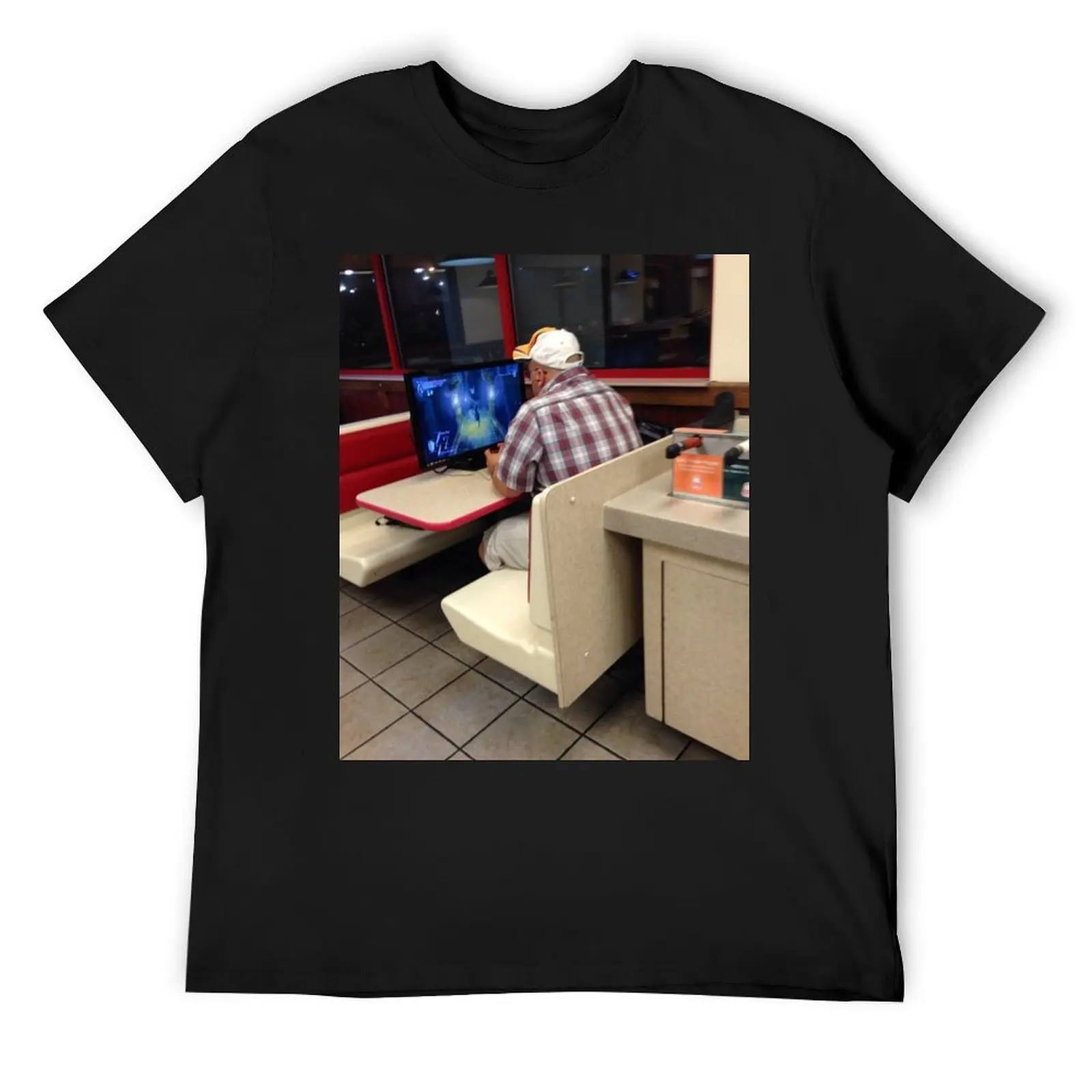 

A man plays Demon's Souls in Arbys T-Shirt Funny t-shirt funny meme t-shirts custom shirt mens graphic t-shirts anime