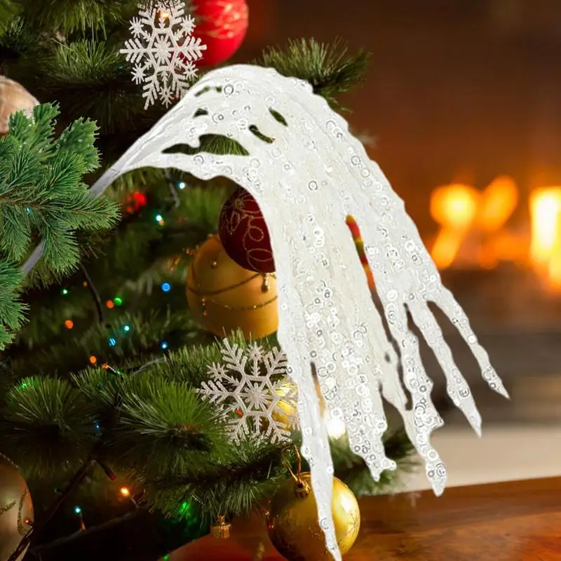 Ramas brillantes para árbol de Navidad, palos decorativos, ramas artificiales de Navidad de 24 pulgadas, tallos, adornos para árbol de Navidad