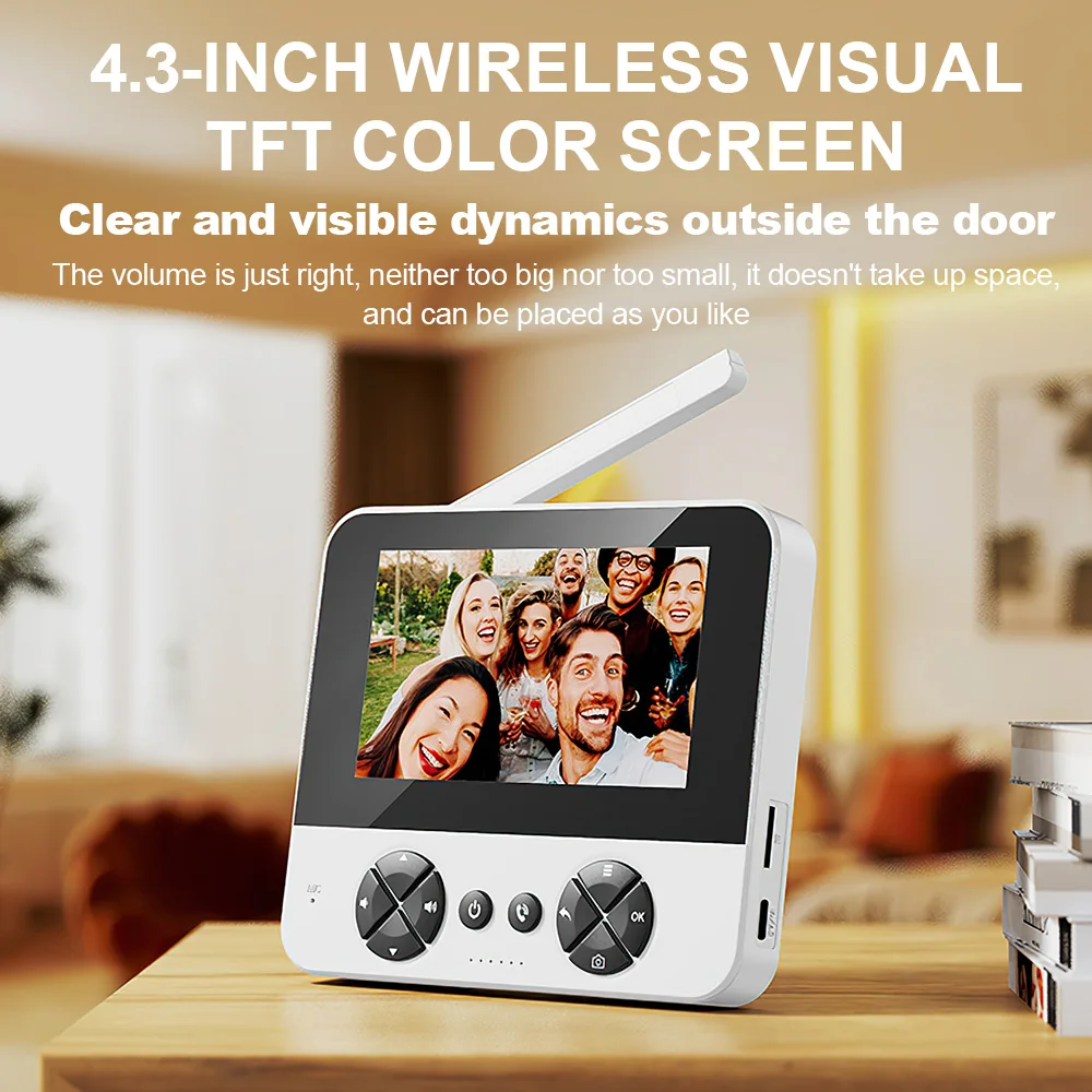 Wireless Video Intercom 4.3" Screen Visual Doorbell IR Night Vision Visual Surveillance Camera Smart Home Security Cam Doorbell