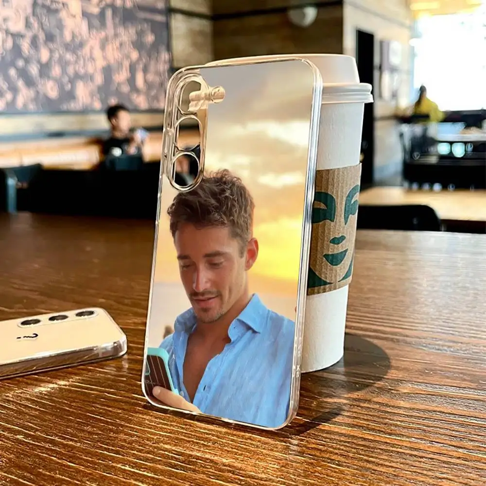 เคสโทรศัพท์นักแข่งรถ C-ชาร์ลส์ เลอแคลร์ สำหรับ Samsung S25,24,21,22,23,30,Ultra,20,Plus,Fe,Lite,Note,10,9,5G แบบใส