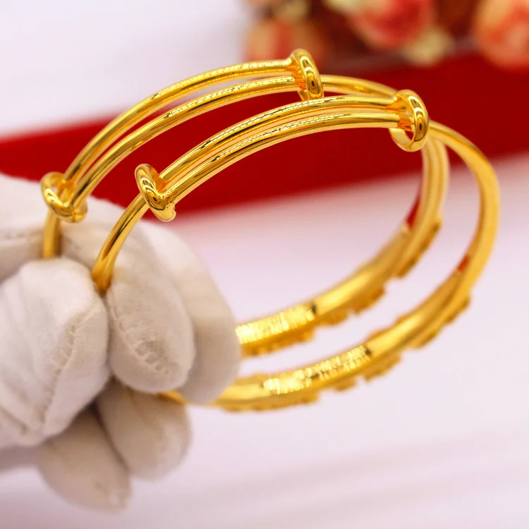 African Wedding Relief Dragon and Phoenix Imitation Gold Bracelet Women's Middle East Dubai Wedding Jewelry Stereo Bracelet