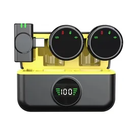 Wireless Lavalier Lapel Microphone Live Game Video Interview Audio Recording For iPhone Android Type-C With Magnetic Clip