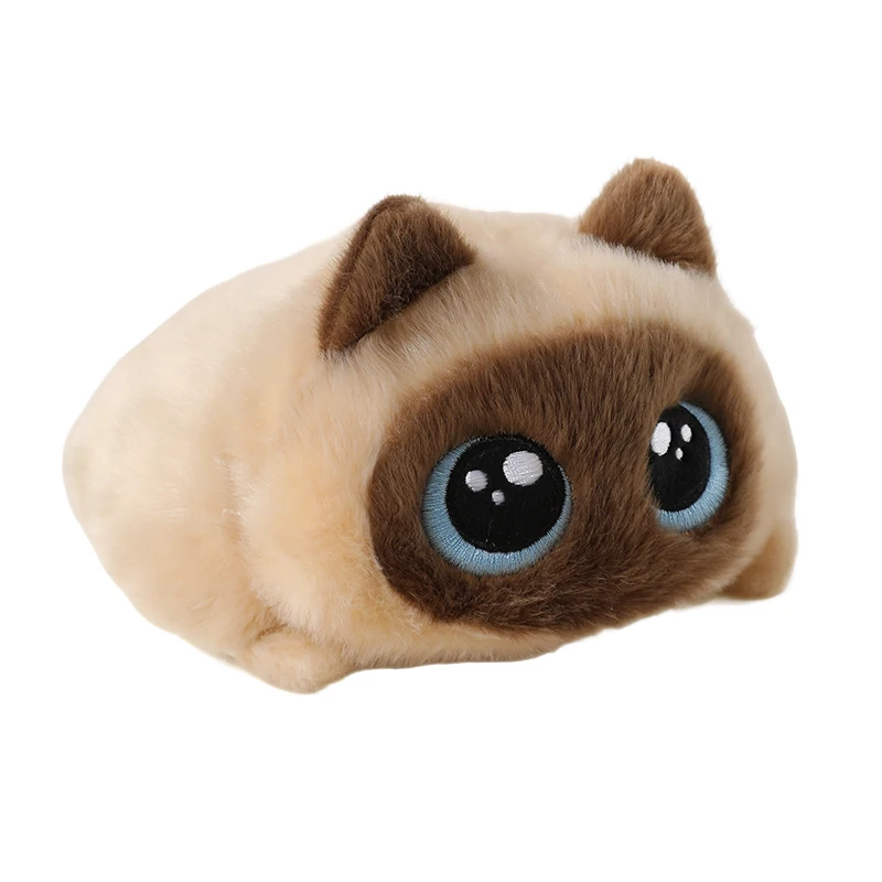 15cm Kawaii Fatty Cat Peluche Toy Lovely Big Eyes Kitten Dolls Stuffed Siamese Cat Ragdoll Cat Pillow Adorable Birthday Gifts